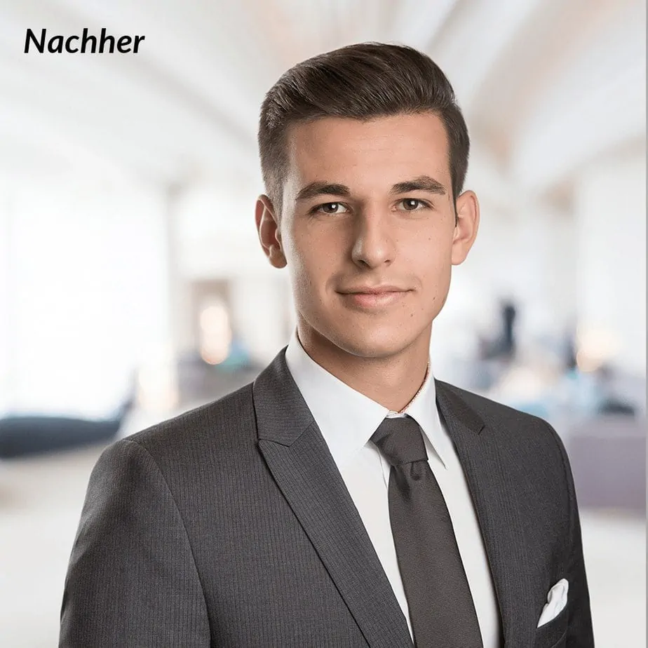 Bewerbungsfoto nach Hintergrund wechsel