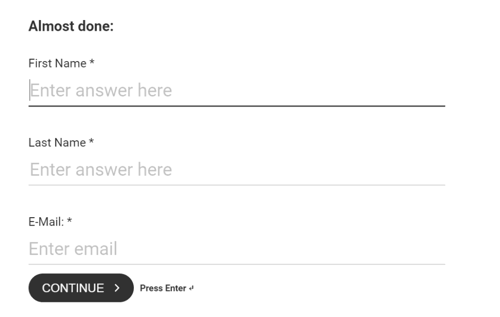 Name and E-mail address text box