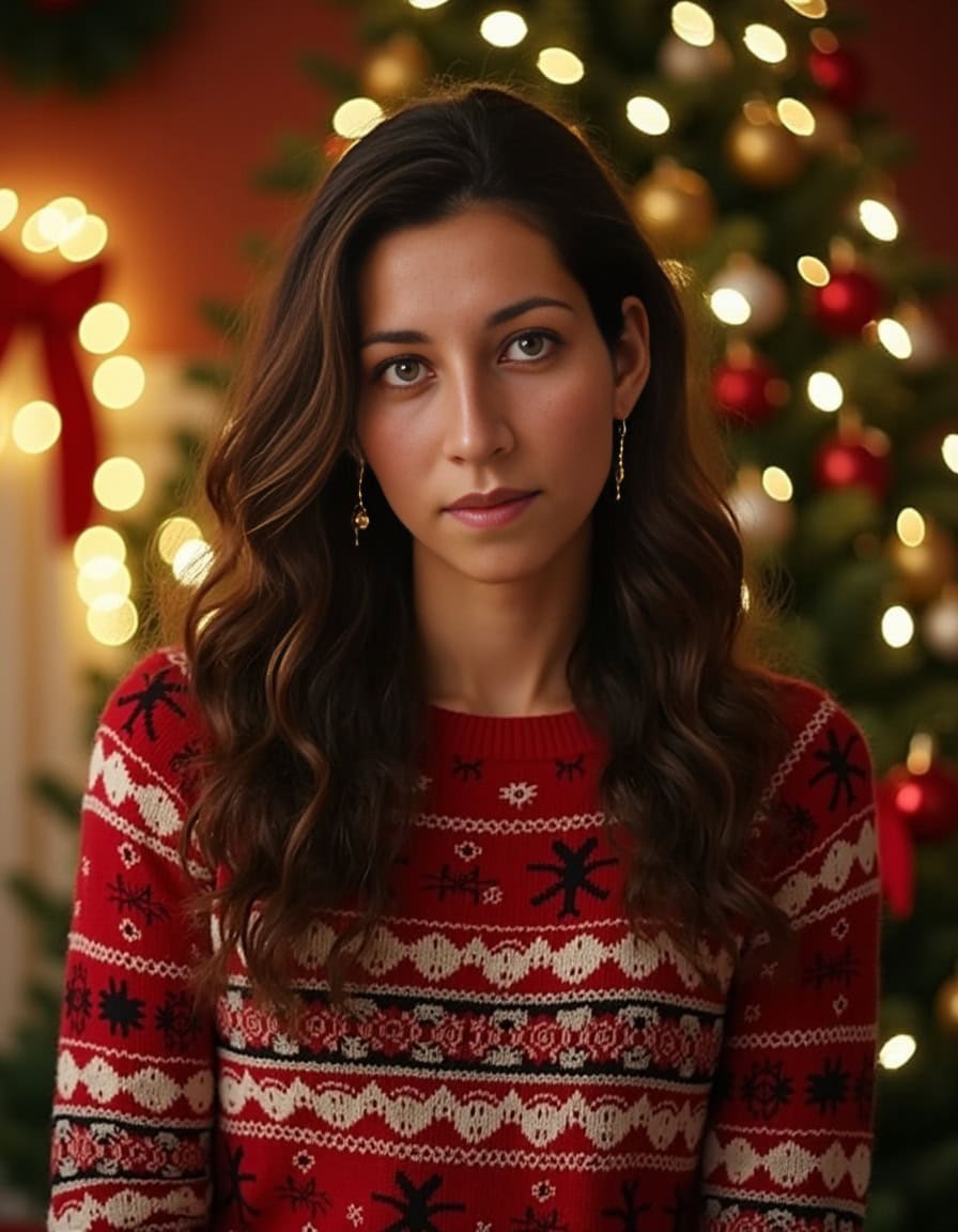 AI Christmas picture woman