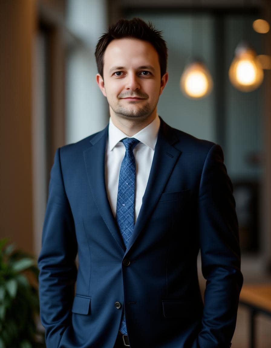 ai headshot men after suit lobby