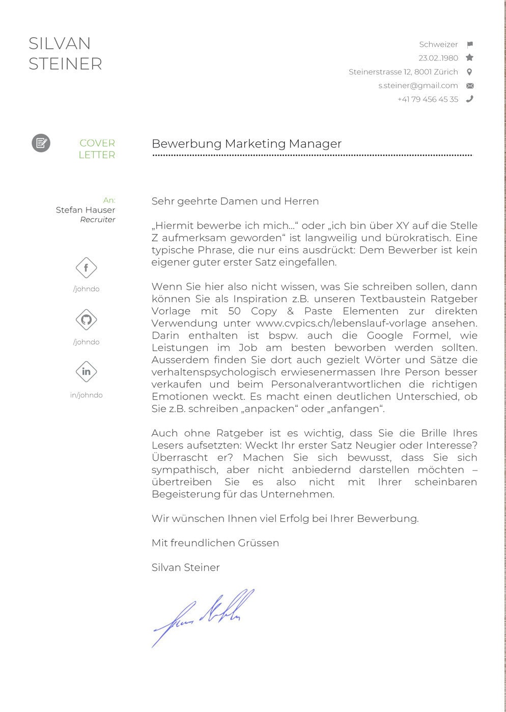 Motivationsschreiben