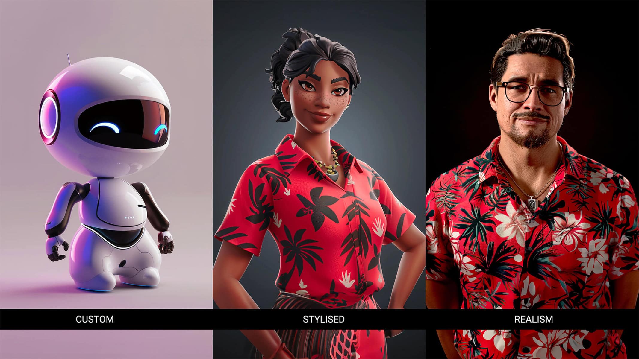 Image showing different AI avatars